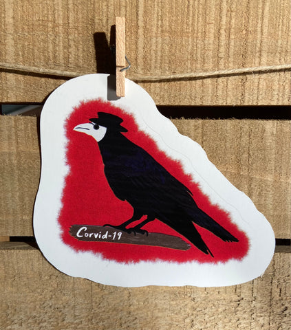 Lost & Exploring Corvid-19 Raven Plague Sticker